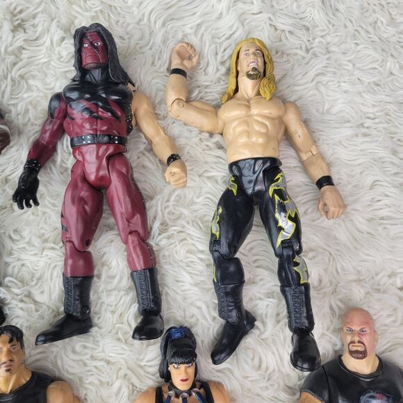 Vintage Jakks Pacific 1990’s WWF WWE WCW Wrestling Action Figures Lot of 9 - Picture 6 of 7